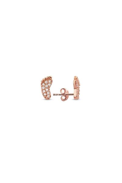 SUNSHINE Kız Çocuk Pembe Zirkon Taşlı Gümüş Küpe 925 Ayar