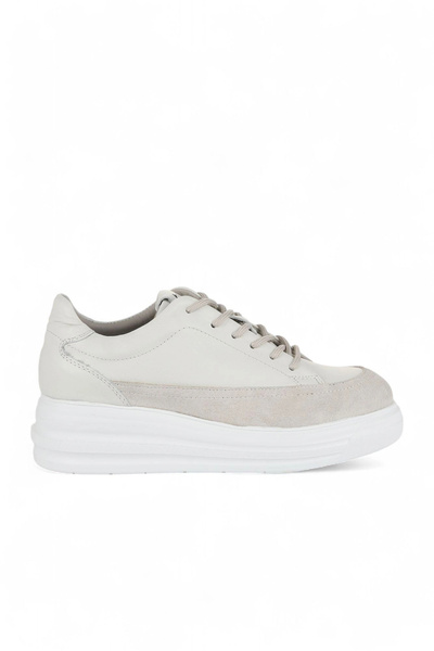 Bueno Shoes Pantofi sport de damă din piele de căprioară bej 16wa8196