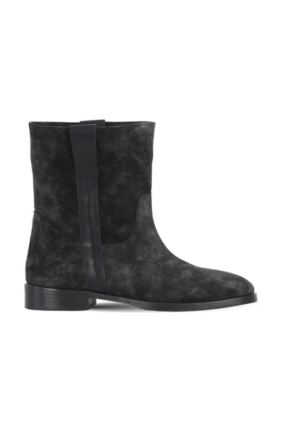Bueno Shoes Black Suede-Leather Women's Flat Boots 30Wb25504