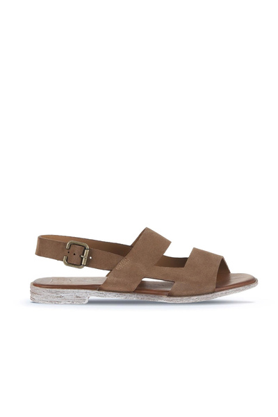 Bueno Shoes Γυναικεία φλατ σανδάλια Taba Alf Suede 01wa3017