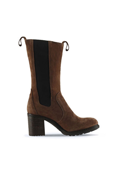Bueno Shoes Γυναικείες μπότες με τακούνι Mink Nubuck 01wt6101