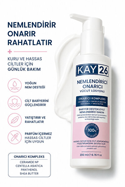 KAY26 Parfümsüz Onarıcı Vücut Losyonu