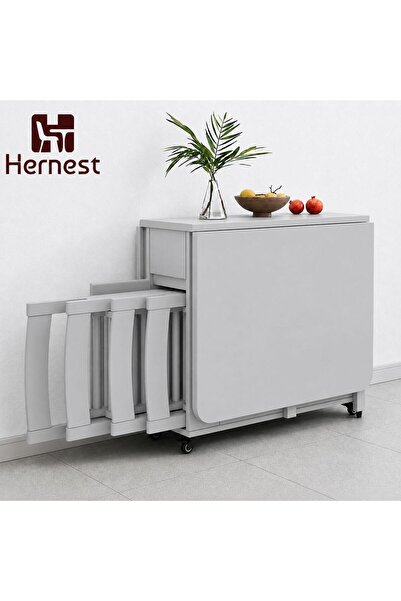 Sare trade HERNEST KATLANABILIR TEKERLEKLI YEMEK MASASI SETI - AKILLI MUTFAK ...