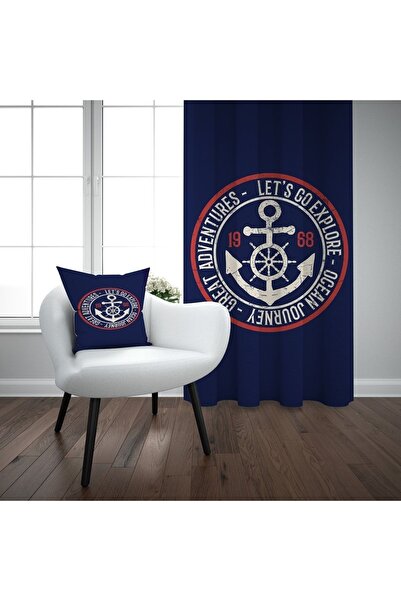 EVSEHOMES Cortina de fundal pentru camera copiilor Sailor 907 Lets Go Anchor ...