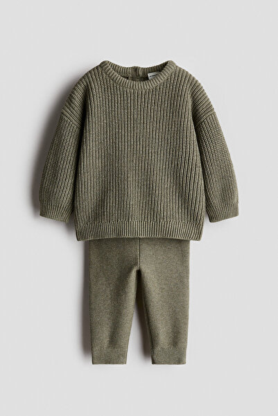 H&M 2 Parçalı Pamuklu Triko Set