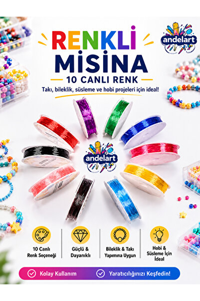 10-Piece Colorful Flexible Bracelet Rope Colorful Fishing Line