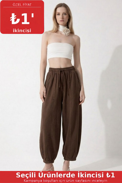 COMBİNE MİCHAİL Pantaloni shalwar maro moale basic pentru femei