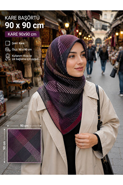 GÜZEL KAMAN Locella Soft Scarf 1 Piece Beige Black Burgundy High Quality Prac...