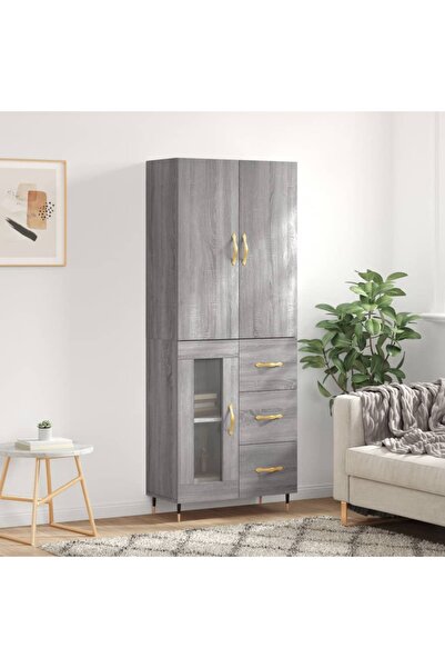 Concept Dulap înalt, gri sonoma, 69,5x34x180 cm, lemn compozit