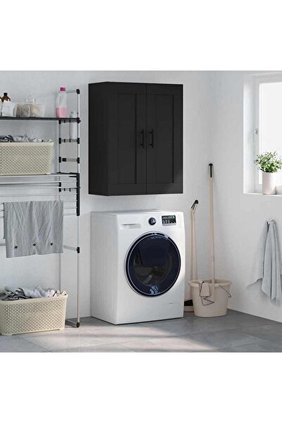 Concept Dulap montat pe perete, negru, 69,5x34x90 cm, lemn prelucrat