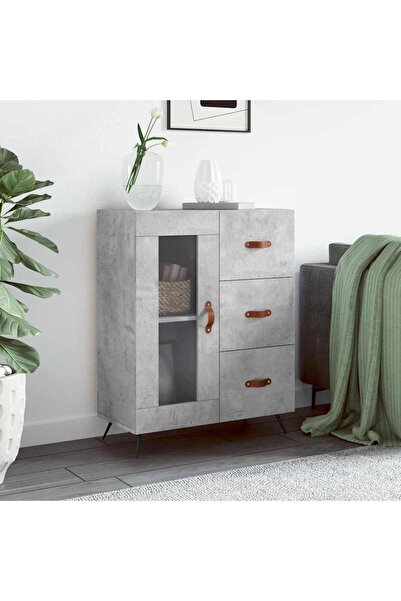 Concept Servantă, gri beton, 69,5x34x90 cm, lemn compozit