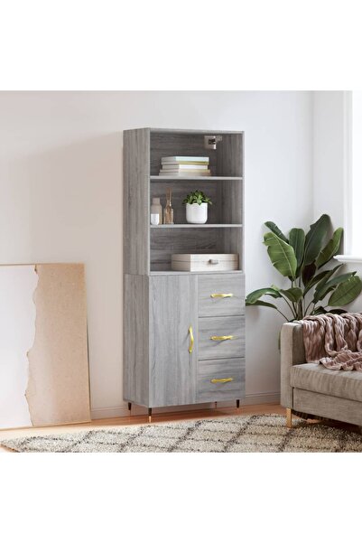 Concept Dulap înalt, gri sonoma, 69,5x34x180 cm, lemn compozit