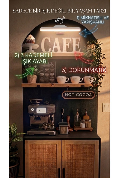 ŞIK MODA Romantik Kahve Köşeniz İçin Led Işık | Pratik Dokunmatik Şarjlı Led ...