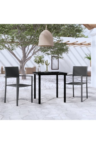 Concept Set de mobilier pentru grădină, 3 piese, negru