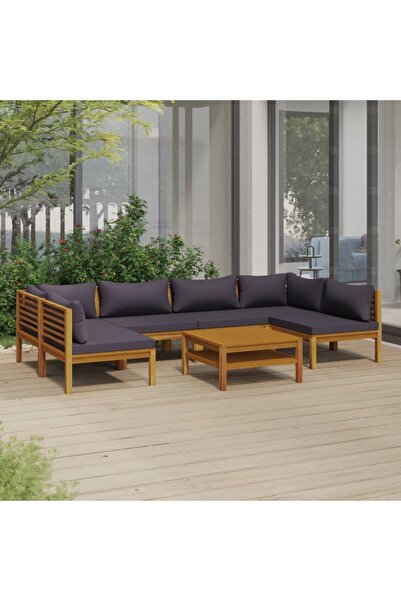 Concept Set mobilier de grădină cu perne, 7 piese, lemn masiv acacia
