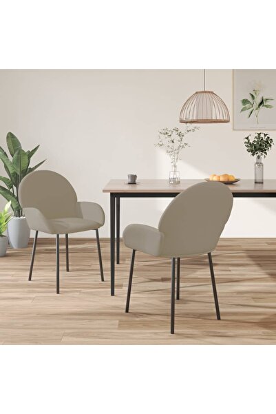 Concept Scaun de bucătărie, 2 buc., gri deschis, catifea