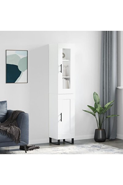 Concept Dulap înalt, alb, 34,5x34x180 cm, lemn prelucrat