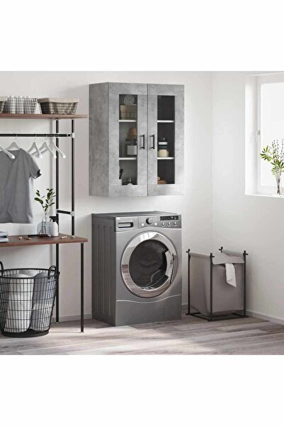 Concept Dulap cu montaj pe perete, gri beton, 69,5x34x90 cm