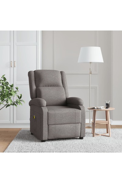 Concept Fotoliu rabatabil de masaj, spătar înalt, gri taupe, textil