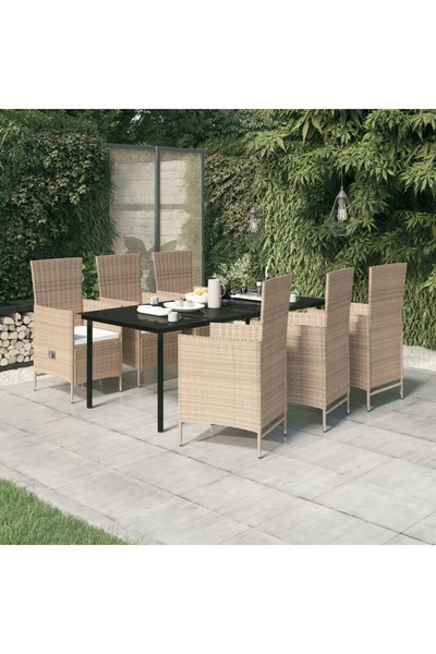 Concept Set mobilier pentru grădină cu perne, 7 piese, bej