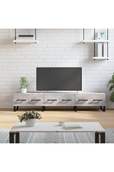 Concept Comodă TV, gri beton, 150x36x30 cm, lemn prelucrat