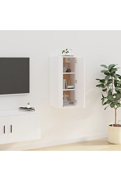 Concept Dulap TV montat pe perete, alb, 40x34,5x80 cm
