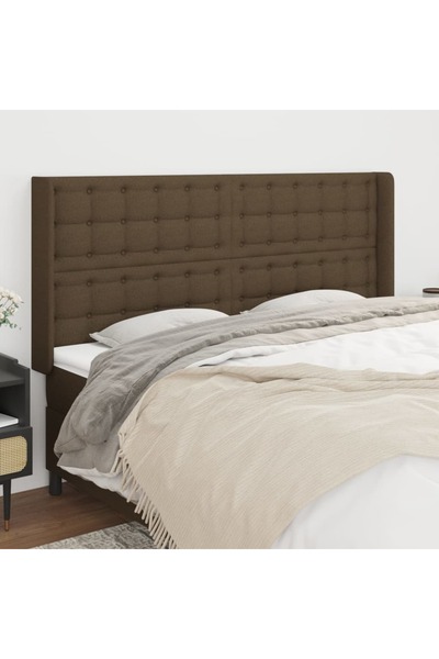 Concept Tăblie de pat cu aripioare maro închis 203x16x118/128 cm textil