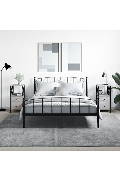 Concept Noptiere, 2 buc., gri sonoma, 34x35,5x70 cm, lemn compozit