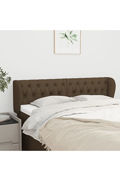 Concept Tăblie de pat cu aripioare maro închis 163x23x78/88 cm textil
