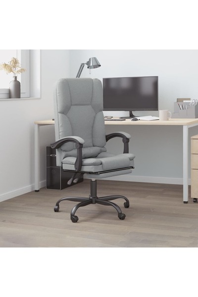 Concept Fotoliu de birou rabatabil cu masaj, gri deschis, textil