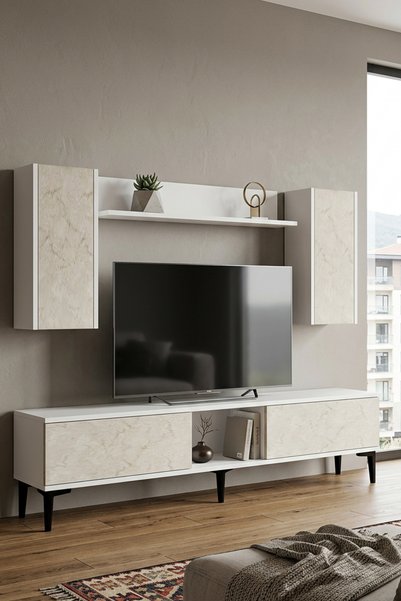zetuna home TVR1599A TV ÜNİTESİ TAKIMI ANTRASİT 150 CM