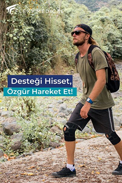 Flexy Medical Dizlik Silikon Patella Çelik Ligament Destekli Menüsküs Çapraz Bağ Kireçlenme Diz Ağrısı Sporcu