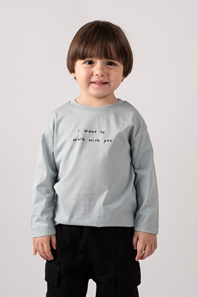 VAUVA Mevsimlik T-Shirt Erkek Çocuk Mevsimlik Uzun Kollu Tişört Baskılı Sweet