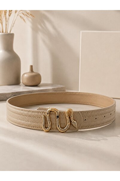 WISH&MOON Beige Belt with Snake