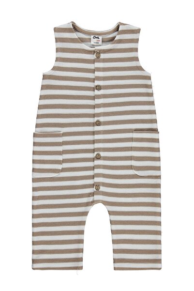 Civil Baby Çizgili 6-18 Ay Tulum - Kahverengi 18-24 Ay