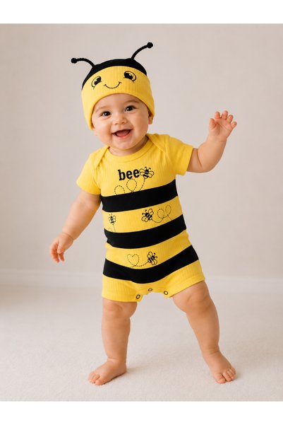 Aa Bebek Summer Bee Hat Jumpsuit Set of 2