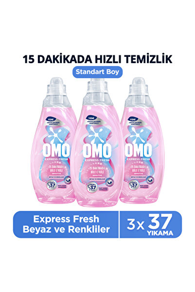 Omo Express Fresh Sensitive Beyaz ve Renkliler Sıvı Çamaşır Deterjanı 1480ml x3