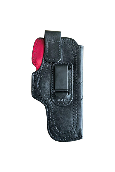Aresoutdoors Glock19 İçin Uyumlu İçi Kırmızı Çorap Tipi Deri Taşıma Kılıfı