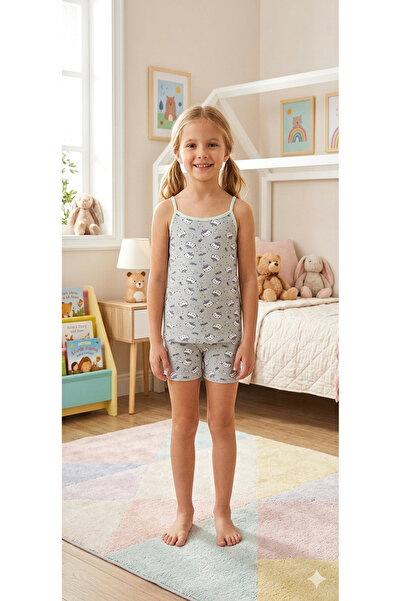 elmas kids Set boxer pentru fete din bumbac verde cu model de pisică