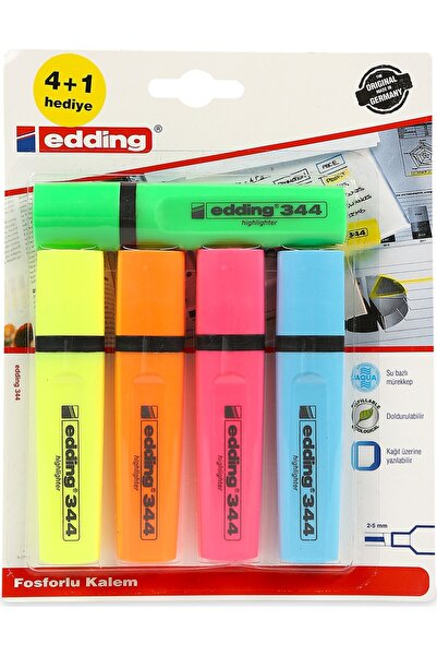 Edding Highlighter Pen 5-Piece Bag Assorted (Ed344)