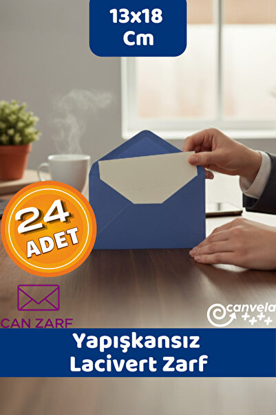 İstisna 24 Adet 13*18 Lacivert Davetiye Lüks Tebrik Kartı Mektup Mühür Cüzdan...