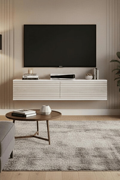 cnyr TDA1214BT - ZEYNEP120 DUVARA MONTAJ TV STAND, TV RAFI, TV SEHPASI BEYAZ ...