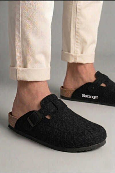 Slazenger LEO Keçe Kadın Erkek Unisex Siyah Ev Terlik