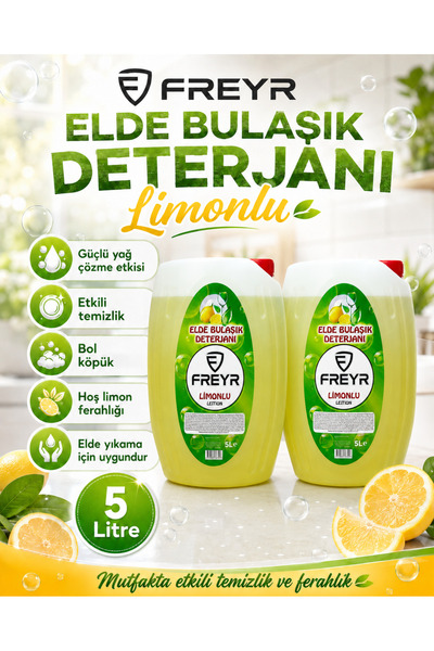 FREYR Bulaşık Deterjanı Elde yıkama Limon Kokulu 2x5lt 2 Adet