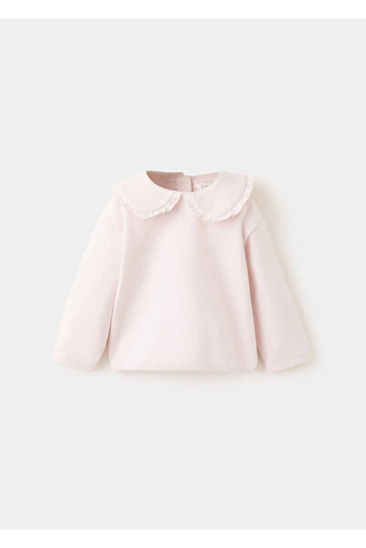 MANGO Baby Bebe yaka pamuklu sweatshirt
