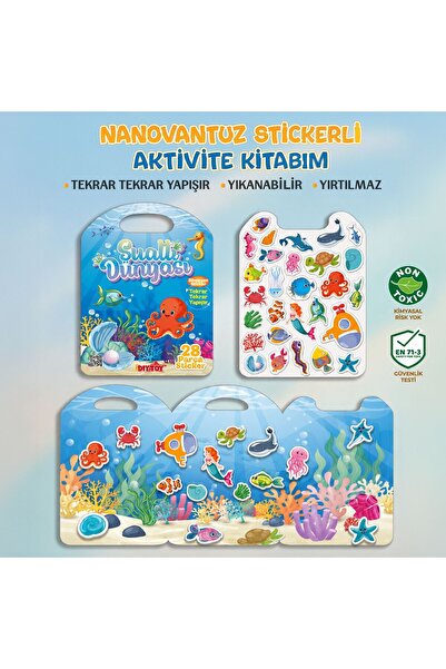 Diytoy Nano Vantuzlu Bitmeyen Sticker Seti - Yıkanabilir, Yırtılmaz Eğitici T...