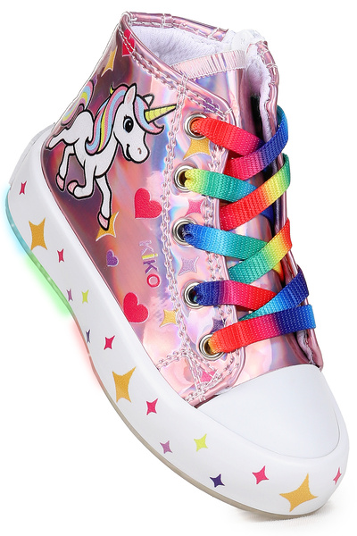 Kiko Kids Pames Unicorn Fermuarlı Işıklı Kız Çocuk Spor Ayakkabı