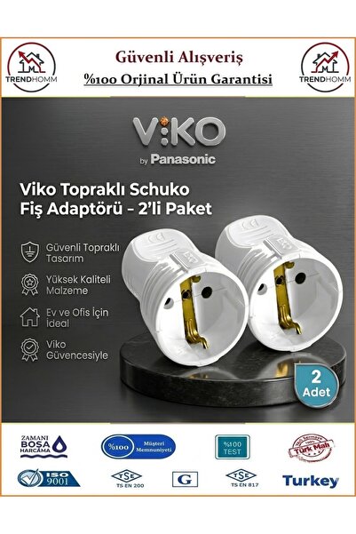 VİKO Topraklı Dişi Fiş - Orjinal Ürün - 2 Adet