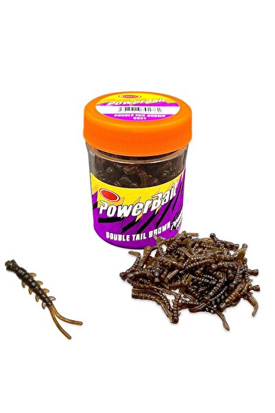 BERKWAY Silikon Kurt Balık Yemi - Kokulu - D Tail - Kahve - Power Bait (9957)