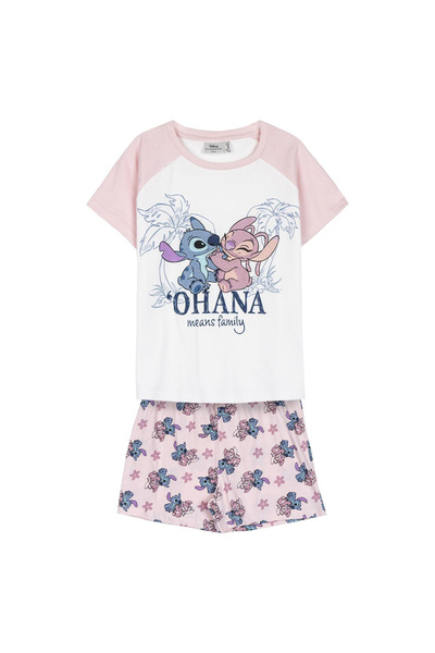 Lilo & Stitch Pijama din bumbac cu mânecă scurtă, Ohana